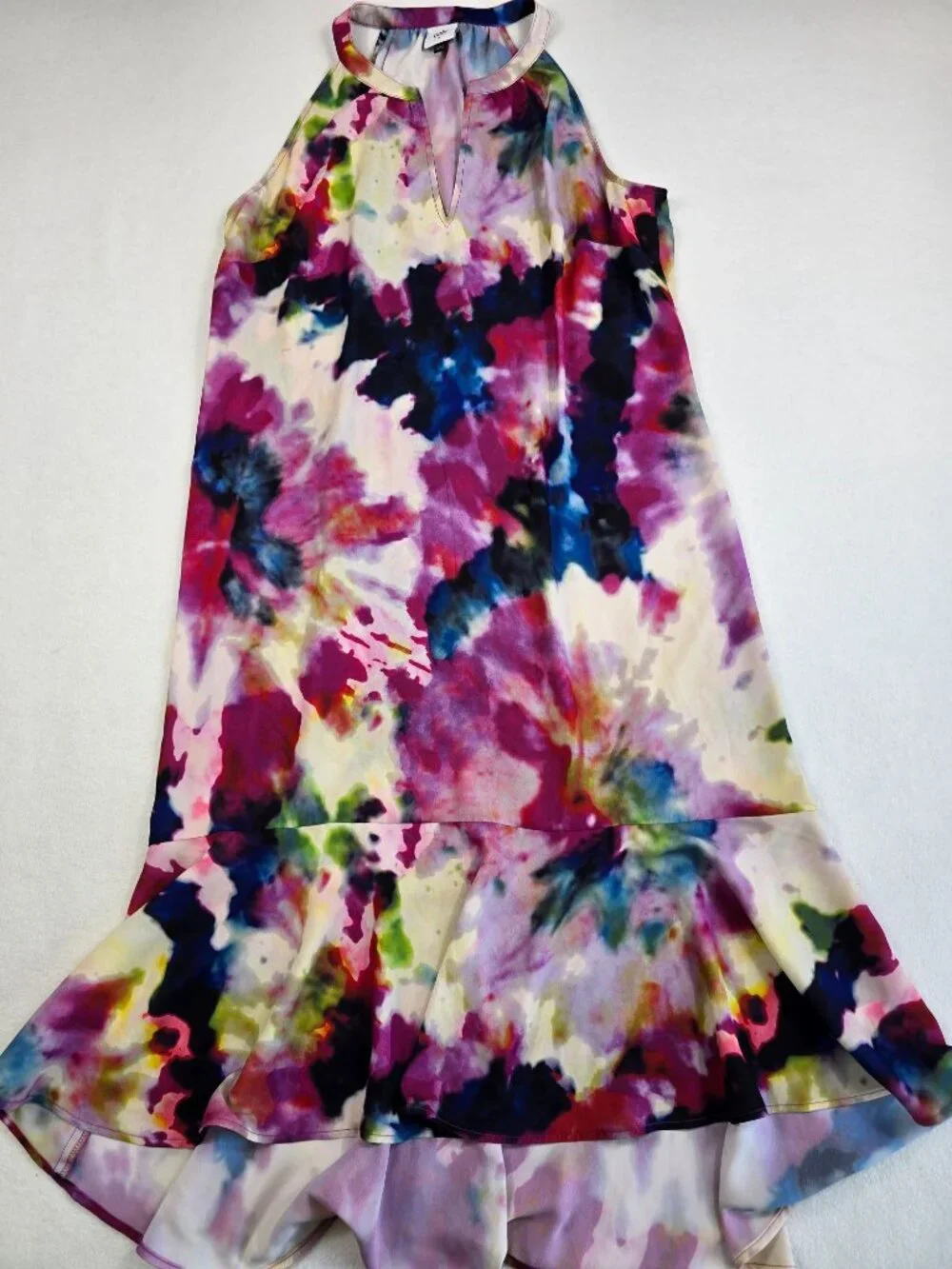 Cabi Womens Small Multicolor Tie-Dye Halter Sun Dress - Picture 2 of 6